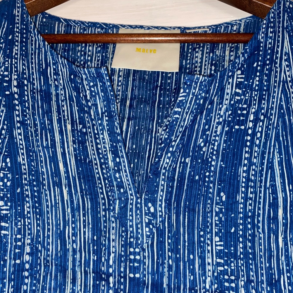 Maeve By Anthropology Blue Top Women’s Size 4 - Picture 2 of 6